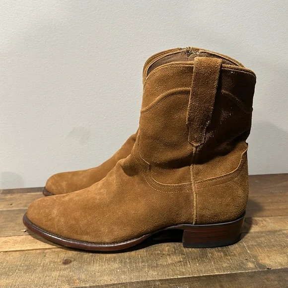 Tecovas the Shane Honey Suede Handmade Boots size 12 D